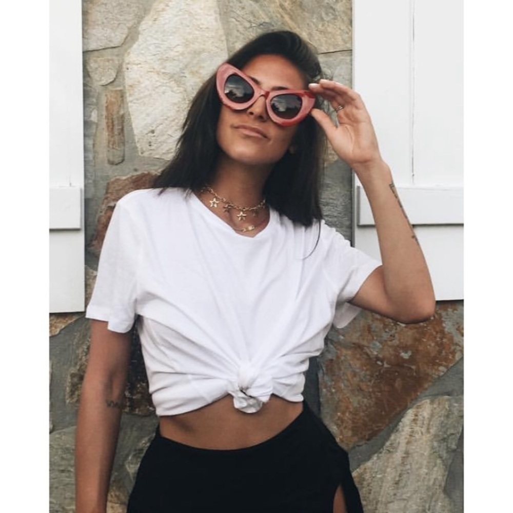 Giant Vintage Red Retro 70s Inspired Oversized Cat Eye Sunglasses EUC One Size